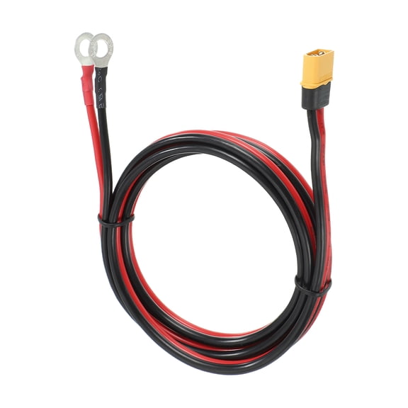 Uxcell XT60 to O Ring Terminal Cable, 12AWG 5 ft Tinned Copper XT60 Male to 2 O Ring Connector Extension Cable for RC Batteries, Portable Power Station