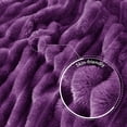 thumbnail image 6 of Exclusivo Mezcla Queen Size Flannel Fleece Blanket, Super Soft 3D Striped Jacquard Blanket for Bed, Lightweight Fuzzy Cozy Blankets, Purple, 90"x90", 6 of 8