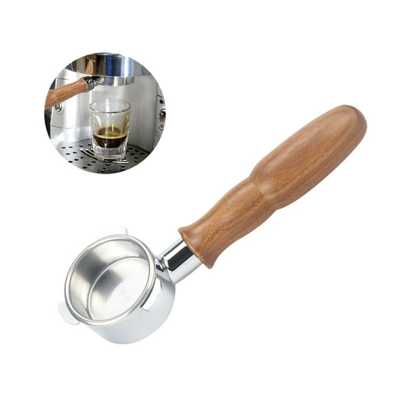 54mm Bottomless Portafilter with Filter Basket and Wooden Handle for Breville 880/870/850 Coffee Machine Tools Reusable Alloy Filter Coffee Extraction Accessories