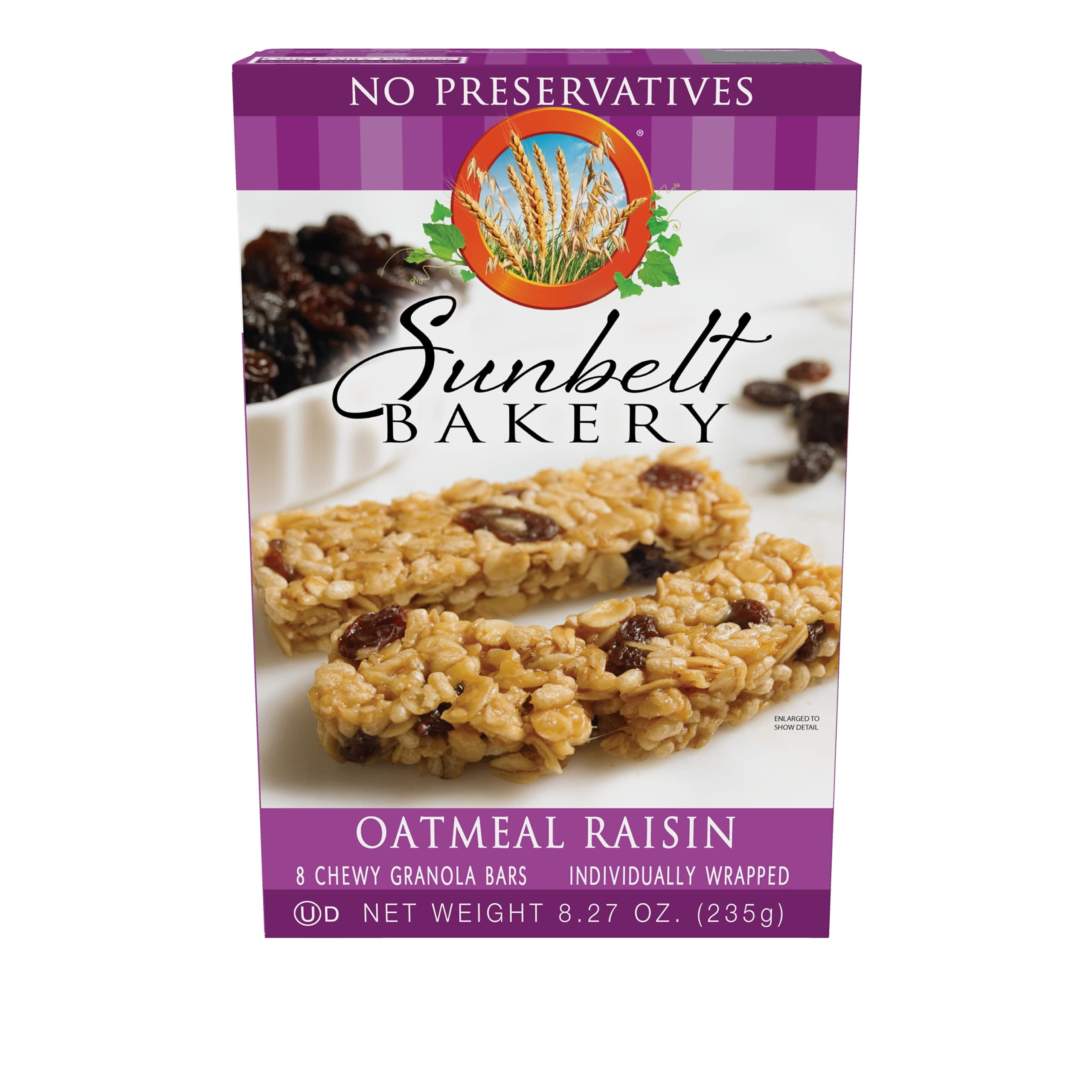 Sunbelt Bakery Oatmeal Raisin Chewy Granola Bars, 5 Boxes, 40 Individually Wrapped