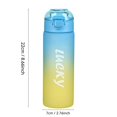 thumbnail image 2 of 23oz Sports Water Bottle, 650ml Leakproof Summer Water Bottle with Lid, Fitness Sports Water Bottle with Strap for Office, Gym, Outdoor Sports(Black Gradient), 2 of 4