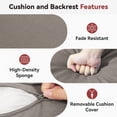 thumbnail image 5 of POCASSY 2PCS Weather Resistant Cushions for Outdoor Furniture, 22.5" x 25" Patio Deep Seat Cushions, Water & Fade Resistant, Deep Seat and High Back Cushion for Chair, Sofa, and Couch, Gray, 5 of 6