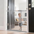 thumbnail image 5 of 29-46 Inch Dog Gate Indoor, Adjustable Pet Gates for Wide Openings, Pressure Mounted Pet Fence, No Drilling, Expandable Dog Gate for Doorways, Stairways and Hallways (White, 29"-46" W x 30.5“H), 5 of 7