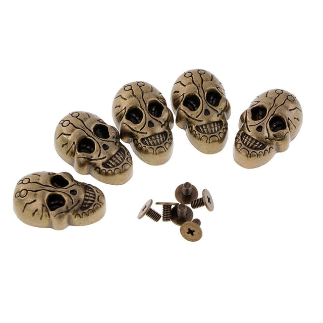Juego de 5 Remaches Punk Cabeza de Calavera Sunnimix Bronce 21x15mm
