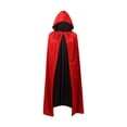 thumbnail image 1 of BELOVING Cape d'Halloween Cape de Diable Cape de Magicien Cape Confortable Douce Réversible à Capuche Noir Rouge, 1 of 10
