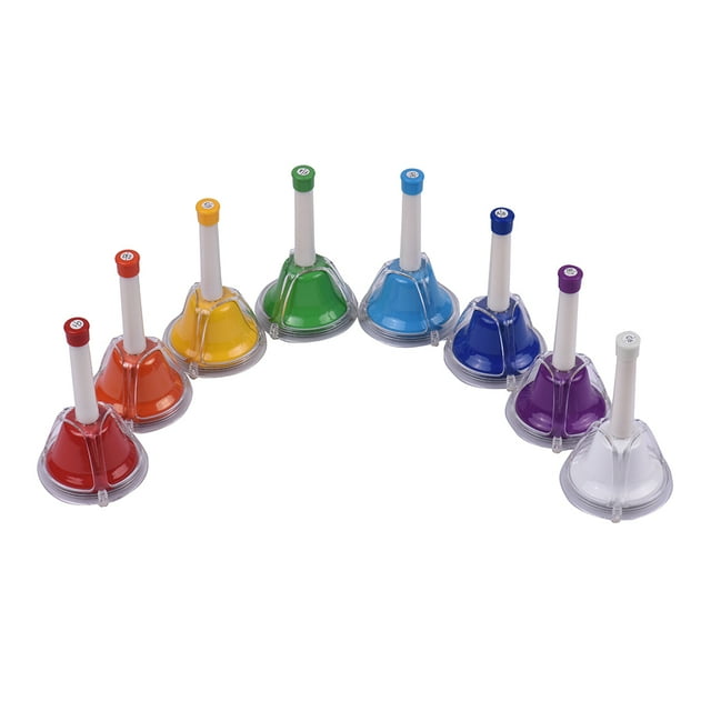 Amdohai Clochette en Métal Diatonique à 8 Notes Clochette Colorée Percussion à Main