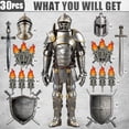 thumbnail image 3 of 30 Pieces Medieval Party Decorations 6 Feet Jointed Suit of Armor Knight Cut Out Torch Props Medieval Shield Photo Prop for Birthday Halloween Medieval Renaissance Knight Castle Party Wall Decoration, 3 of 7