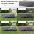 thumbnail image 6 of Unnifurnzi Patio Furniture Covers-Outdoor Furniture Covers Waterproof for 5 Pieces Patio Set 600D Heavy Duty Outdoor Sectional Cover for Furniture Couch Sofa Chair 90" L × 68" W × 28" H-Gray, 6 of 7