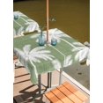 thumbnail image 2 of Outdoor Tablecloth with Umbrella Hole for Patio/Picnic/Party/Camping, Dark Sage Green Palm Trees Waterproof Table Cloth Square Cover Washable, Tropical Summer Beach (54"x 54"), 2 of 9