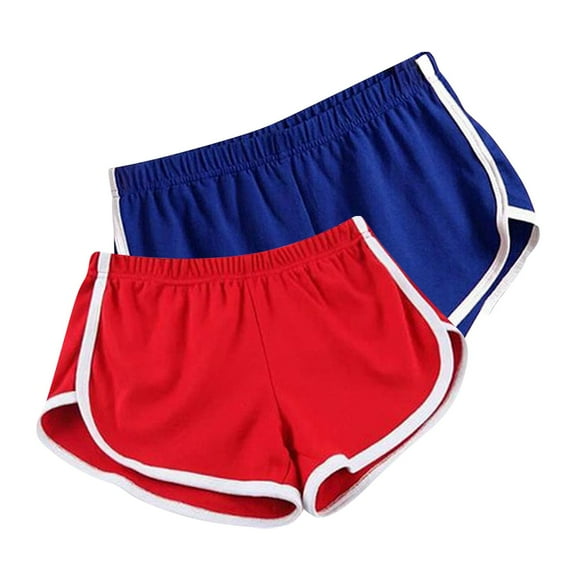 Htigea Womens Sweat Shorts pack of 2 Summer Elastic Waist Yoga Shorts Casual Loose Fit Sport Short Pants Lightweight Running Athletic Shorts Today Sales Blue,S
