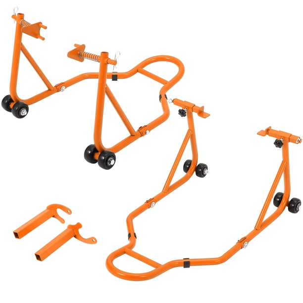 QinaQin Soporte delantero para motocicleta, capacidad de 850 lb, elevador ajustable tipo U y L con ruedas dobles y base antideslizante para mantenimiento o resguardo