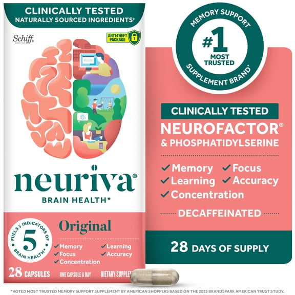 Neuriva Original Brain Performance Supplement For Memory, Focus & Concentration, 28 Count