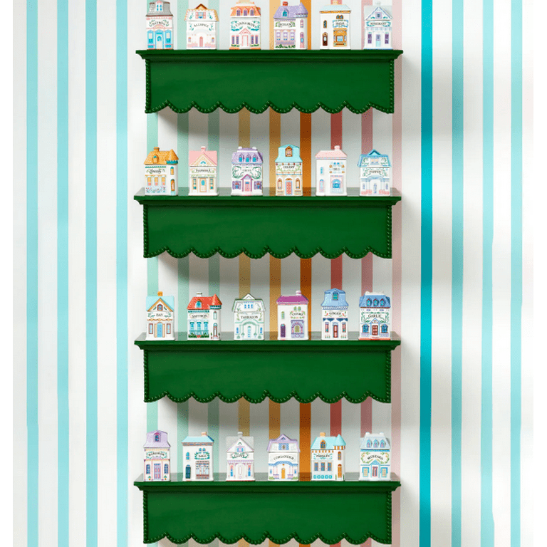 The Lenox Spice Village 24個セット 収納棚付 Lenox Spice Village 24-Piece Porcelain Spice Jar Set