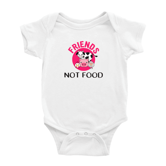 Friends Not Food Animal Lover Vegan Cute Baby Jumpsuit Unisex