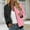 Pink, variant on AOOCHASLIY Women Fall Tops Clothes Womens Fashion Long Sleeve Zipper Print Outing Causal Coat Cardigan