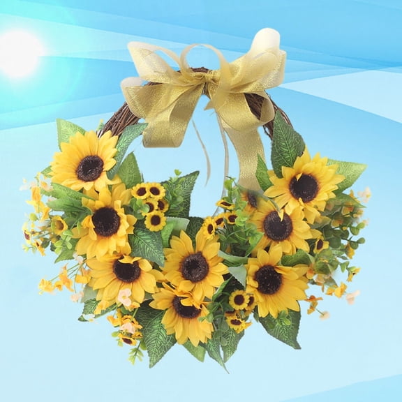 Soimiss Summer Wreaths For Front Door Elegant Sunflower Wreath Decoration For Home 1Pc