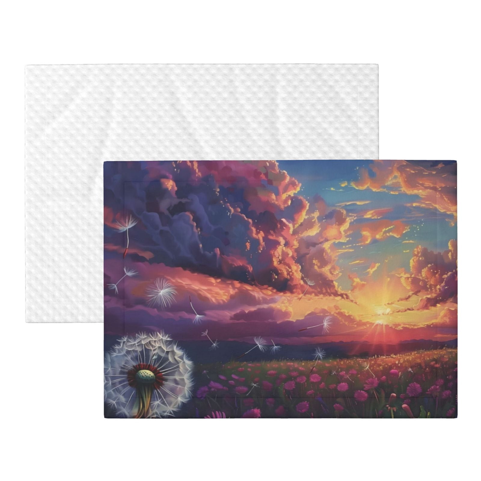 Naloa Dreamy Dandelion Sunset Dog Blanket, 3 Sizes Cat Blanket for Indoor Cats Large Medium Small Dog Gifts-Medium
