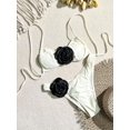thumbnail image 3 of Women's 2 Piece 3D Rose Bikini Swimsuit Spaghetti Strap High Waisted Bathing Suit Beachwear, 3 of 6