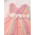 thumbnail image 4 of IBTOM CASTLE Toddler Flower Girls Tulle Dress Sleeveless Princess Tutu Dress Birthday Party Wedding Pageant Gown 1-2 Years Pink Rainbow, 4 of 8