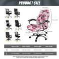 thumbnail image 7 of ZIATUBLES Desk Office Chair Cover Washable Soft Home Office Chair Cover Hibiscus Flower Leaf Printed Removable Dust Proof Computer Rotating Slipcover Stylish Chair Protector Cover, L, 7 of 7