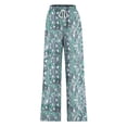 thumbnail image 4 of Pants for Women, Womens Fashionable Striped Printed Drawstring Wide Leg Pants, 4 of 4