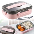 thumbnail image 2 of pdqouc 2-Compartment Stainless Steel Lunch Box, Insulated Food Container with Spoon and Chopsticks, Perfect for PortionControl and Traval Meals, 2 of 9