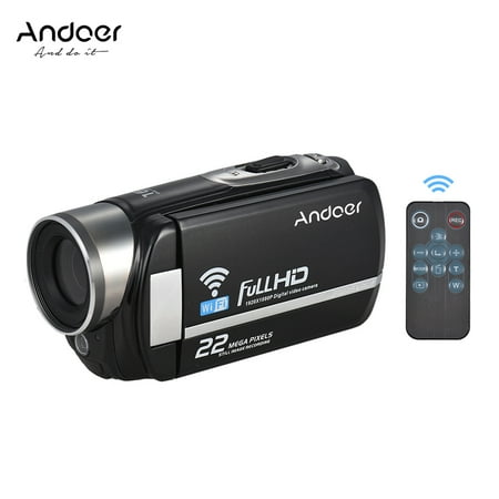Optical Zoom Face Detection - Andoer F460W 1080P 22MP WiFi Portable Digital Video Camera Camcorder 16X Digital Zoom 3.0 Inch Rotatable LCD Touch Screen with Remote Control Support Night Vision Face Detection Video Special-Effects