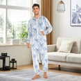 thumbnail image 3 of joogoo Watercolor Bow Blue Unisex Adults Onesies Pajamas Jumpsuits L, 3 of 7