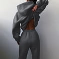 thumbnail image 6 of AOOCHASLIY Sweat Suits for Women Clothes Jogging Suits Solid Hooded Long Sleeved Sweater Casual 2 Piece Long Sleeved Round Neck Shirt Set, 6 of 6