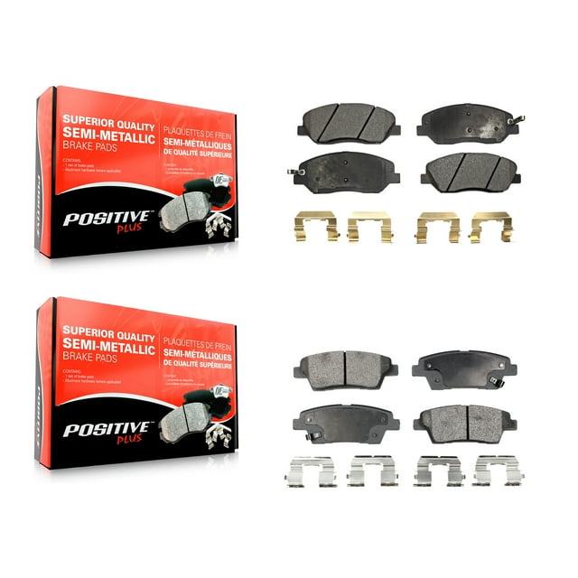 Positive Plus Front Rear Semi-Metallic Brake Pads Kit for Car Hyundai Genesis 3.8L KPF-100080