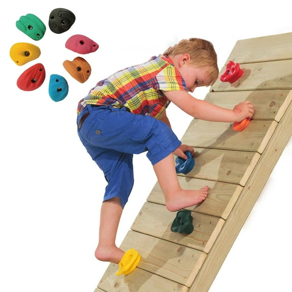 Rock Climbing Holds with Mounting Screw Holds Up to 230Lbs Kids Adults Rock Wall Holds Indoor Outdoor Playground Rock Climbing Wall Grips-Random Color