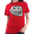 thumbnail image 3 of Oversized Troll Face Meme Graphic Design Lane Seven Ring Spun Jersey Cotton Short Sleeve Premium T-Shirt - Red 2XL, 3 of 4