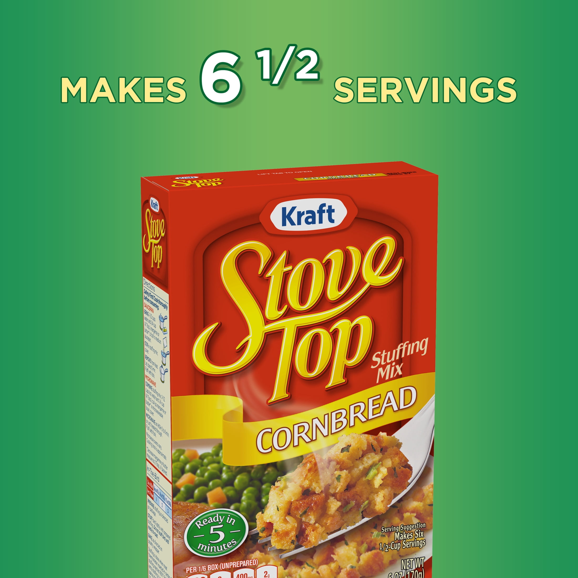 (12 pack) Stove Top Cornbread Stuffing Mix Side Dish, 6 oz Box
