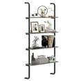 thumbnail image 1 of Costway 1 PCS 4-Tier Wall-mounted Ladder Shelf Display Bookshelf with Heavy-duty Metal Frame, 1 of 10