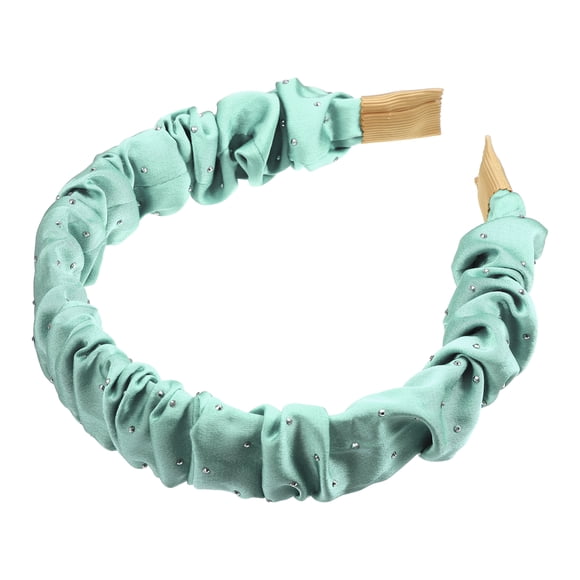 Diadema plisada de color sólido, diadema para mujer, aro para el cabello para todo el cabello, verde