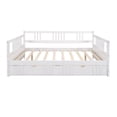 thumbnail image 6 of Harper & Bright Designs Wood Full Size Daybed with Trundle Bed Frame Full Wood Slat Support for Living Room, White, 6 of 12