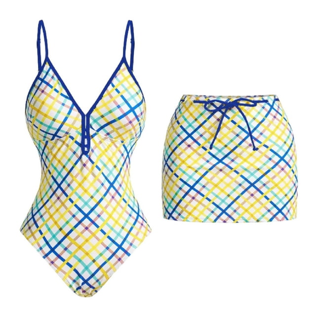 SBYOJLPB Womens V-Neck Two-Piece Bikini Printed Tight Two-Piece Sports Swimsuit