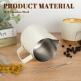 thumbnail image 5 of Milk Frothing Pitcher,12/20oz Milk Frother Cup with Clear Scale,304 Stainless Steel Cappuccino Espresso Machine Accessories for Barista Coffee Bar with Latte Art Pen,Silver, 5 of 7