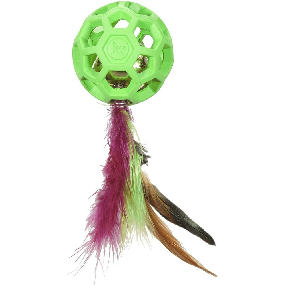 JW Pet Cataction Feather Ball with Bell Cat Toy - Walmart.com - Walmart.com