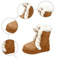 thumbnail image 6 of YLYL Women Winter Platform Snow Boots Lace up Fur Lined Cozy Warm Mid Calf Shoes, 6 of 9