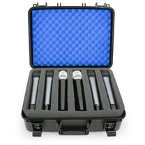 CASEMATIX Wireless Microphone Case for 12 Mics – Customizable Hard Shell Travel Mic Case with Foam Compatible with Shure, Sennheiser, AKG, Audio-Technica