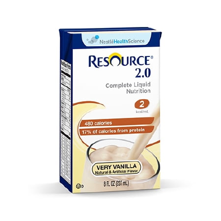 Resource 2.0 Oral Supplement Very Vanilla, 8 oz. Carton, Ready to Use - 54 Count
