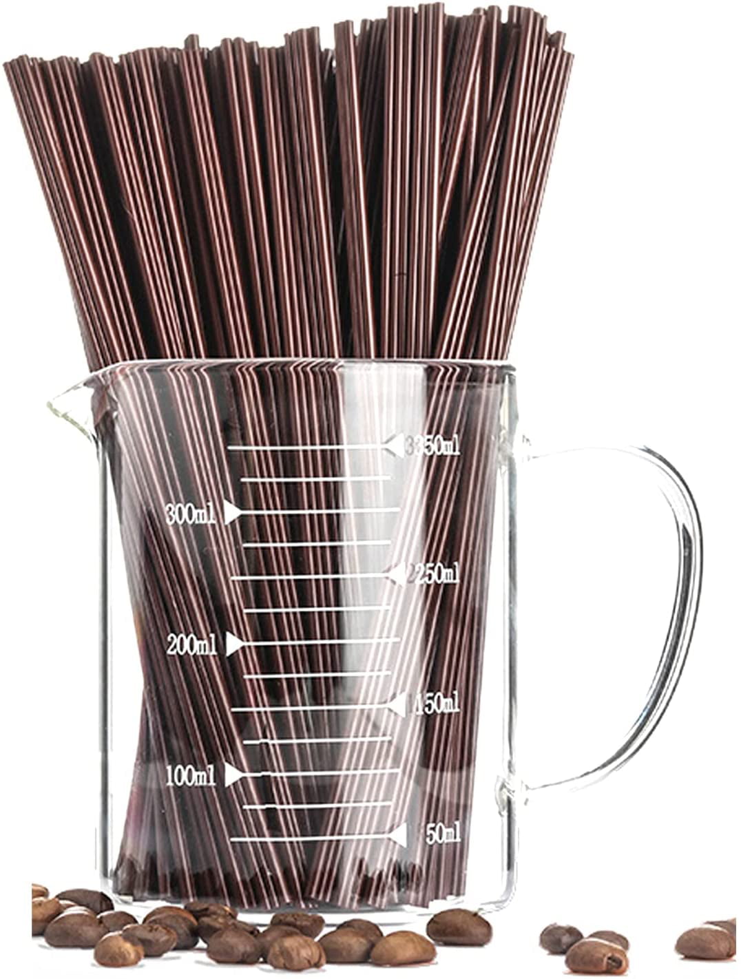 500pcs 7inch 18cm 2 Hole Coffee Stirrers Drink Straws Cocktail Stir Sticks  Brown