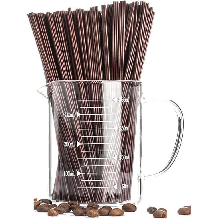 Plastic Coffee Stirrers Sticks, 7 Inch Coffee Stirrer Sip Straws,  Disposable Drink Stirrer Sticks Health and Safety Three-hole Coffee Straw ( Coffee, 50pcs) 