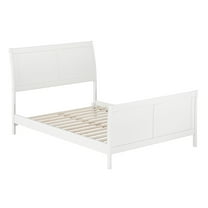 AFI Portland Full Low Profile Platform Bed with Matching Footboard, White
