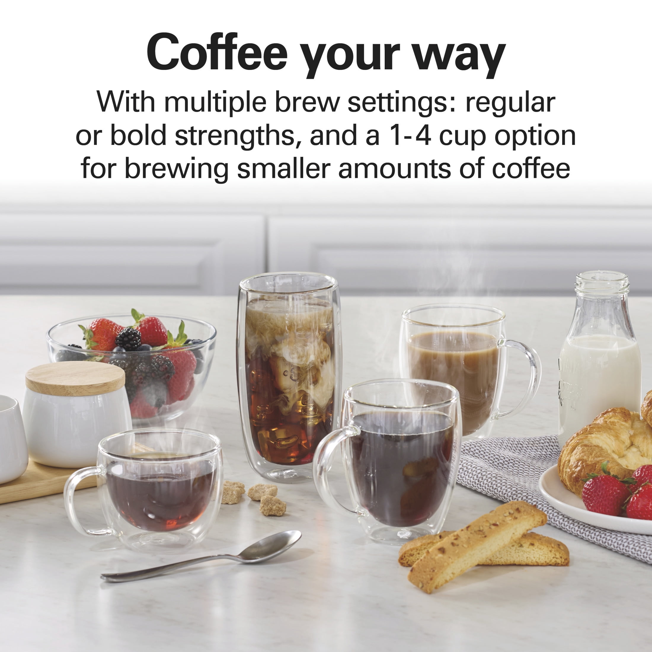 Hamilton Beach 12 Cup Programmable Coffee Maker, Borosilicate Glass Carafe, Matte Black