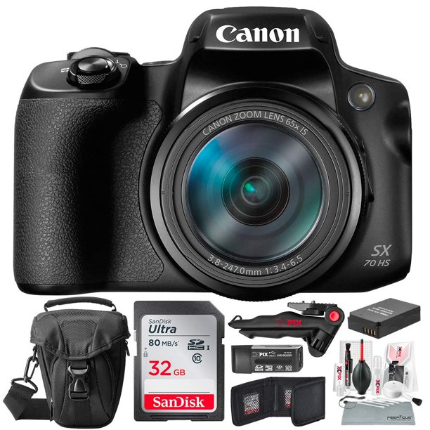 Canon PowerShot SX70 HS Digital Camera + 32GB + Cases + Basic Accessory