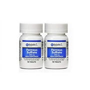 Reliable 1 Laboratories Ferrous Sulfate 325 mg Iron supplement Tablets, 100 Ea, 2 Pack