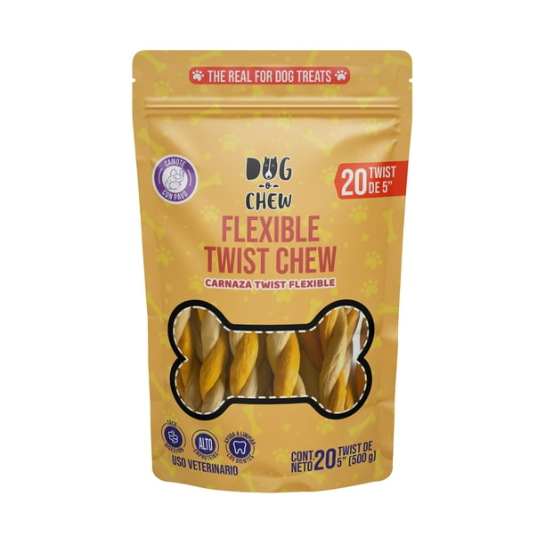 Premio de Carnaza para Perro DOG-O-CHEW Trenza Flexible 5' 100% natural Sabor Camote pavo