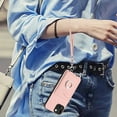 thumbnail image 6 of Allytechgroup iPhone 13 Wallet Case for Women Men, Premium PU Leather Shockproof Hand Wrist Slim Fit Back Cover Phone Case for iPhone 13, Rosegold, 6 of 6